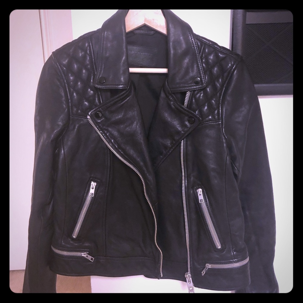NWOT AllSaints Conroy Leather Jacket US8/UK12